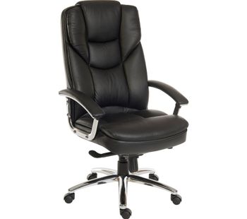 TEKNIK Skyline 9413086 Leather Tilting Executive Chair - Black, Black