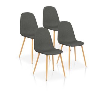 Pack de 4 sillas de comedor modelo margot gris pizarra