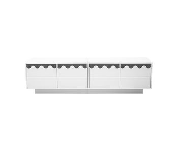 Mueble tv 170x40 cm - 4 puertas con diseño ondulado - moderno - beige