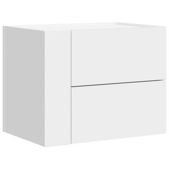 Mesita De Noche | Mesilla De Noche De Pared Blanco 45x30x35 Cm