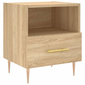Mesita De Noche | Armario De Noche | Mesa De Noche Madera De Ingeniería Roble Sonoma 40x35x47,5 Cm