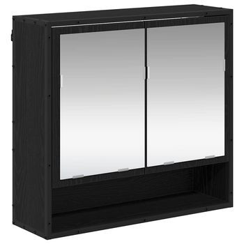 Estante De Pared Roble Negro 65 X 20 X 60 Cm Vidaxl
