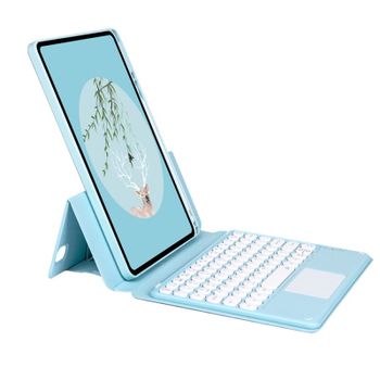 Royal Bailey Sy131c Funda Con Bluetooth Teclado Para Ipad Air 13(2024)/ipad Pro 12.9(2022/2021/2020/2018) Azul