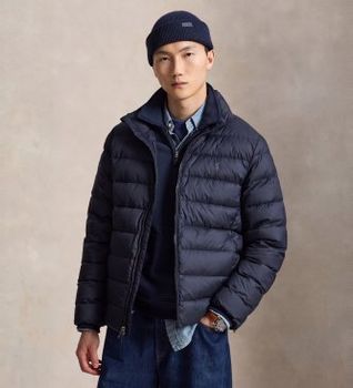 Polo Ralph Lauren para hombre. 710B20424002 Chaqueta Colden plegable de plumón marino (S), Casual, Poliéster Reciclado