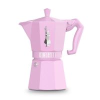 cafetera italiana bialetti moka exclusive rosa 6 tazas aluminio asa termoplastico