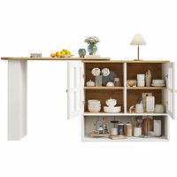 aparador bar blanco giratorio 360 extensible de 138 a 204 cm