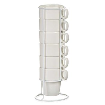 Set de tazas en porcelana blanco