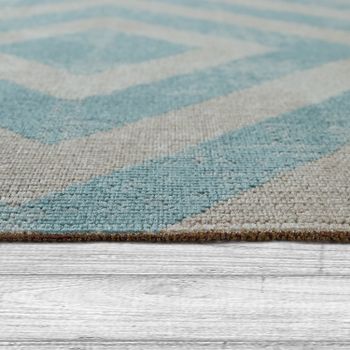 Alfombras de interior y exterior Saga azul 160 cm redondo