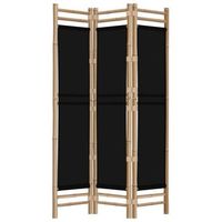 biombo biombo biombo abatible 3 paneles 120 cm bambu y lona negra dec031187