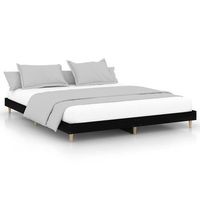 estructura de cama madera contrachapada negra 120x200 cm