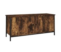 mueble tv - mesa de tv con puertas contrachapada roble ahumado 102x35x45 cm