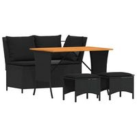 juego comedor jardin 4 uds con cojines ratan sintetico negro cfw600657