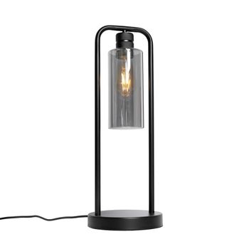 Lámpara de mesa vidrio negro