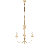 botte - lampara de arana de hierro lacado en marfil con decoracion efecto decape 3 luces 110 - o45 - bl147-3-av