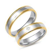 alianzas de oro blanco y amarillo con diamantes