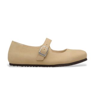 Birkenstock para mujer. 1031539 Bailarinas de Piel Santa Clarita (Ajuste Regular) beige (40), Plano, Hebilla, Casual