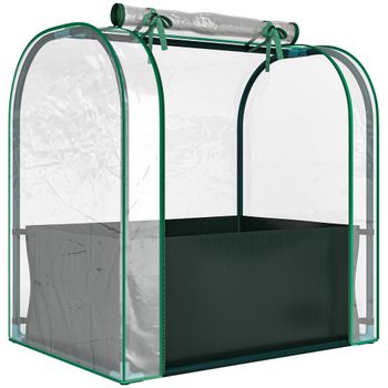 Outsunny Mini Invernadero con Bolsa de Plantación Invernadero Pequeño Portátil para Interior y Exterior 68x50x70 cm Verde