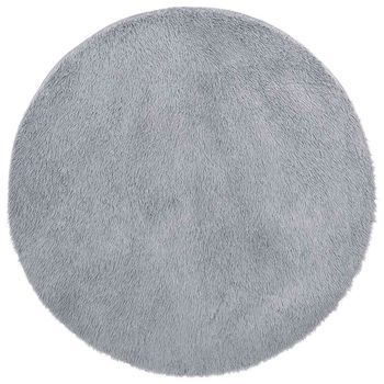 Alfombra De Pelo Largo Navarra Gris Claro 200x200 Cm Poliéster Vidaxl