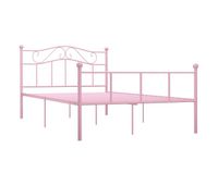 estructura de cama de metal rosa 140x200 cm
