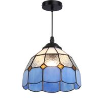 lampara techo mosaico cristal azul o20 cm e27