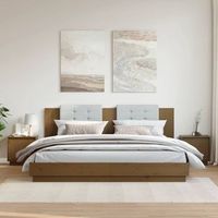 mesitas de noche 2 uds - mueble para dormitorio - madera de pino - marron miel 40x30x40cm