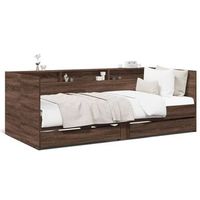 sofa cama  sofa convertible con cajones sin colchon roble marron 75x190 cm