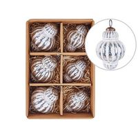 conjunto de 6 adornos navidenos de cristal hechos a mano bolas colgantes para el arbol de navidad plateado cremeux