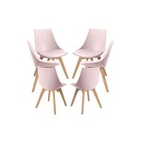 pack 6 sillas blok de polipropileno 784855 cm - rosa