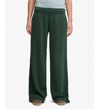 Superdry para mujer. W7011286A Pantalón Essential Logo Wide Leg Jogger verde (M), Casual, Algodón