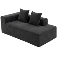 homcom sofa de 2 plazas de chenilla con 2 almohadas asiento con muelles sin montaje 715x915x83 cm gris oscuro   aosom espana