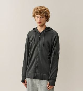 C.P. Company para hombre. 21CMSS716A005086W Sudadera Lens Zip negro (M), Casual, Algodón