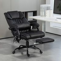 silla de oficina de pu metal vinsetto 66x75x112-122 cm negro
