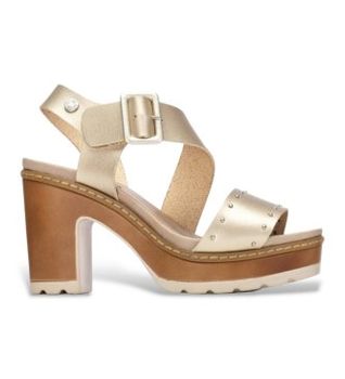 Refresh para mujer. 17520805-ORO Sandalias 175208 dorado (39), 8 a 10cm, Hebilla, Casual
