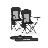 conjunto de sillas de camping transpirables y plegables en negro negro tinta