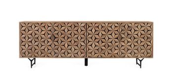Aparador fabricado a mano en madera de mango con 4 puertas 220 cm