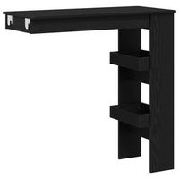 mesa de bar de pared roble negro 102 x 45 x 1035 cm