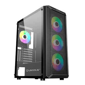 Caja UNYKA ATX Armor 3GEN USB Type C 3.1 RGB Negro