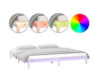 estructura de cama con led madera maciza 120x190 cm