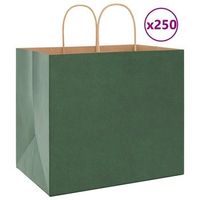 bolsas de papel kraft con asas 250 uds verde 32x22x28 cm cfw770193