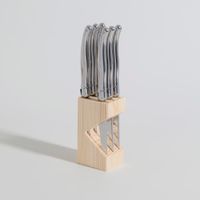 set de 6 cuchillos de acero inoxidable