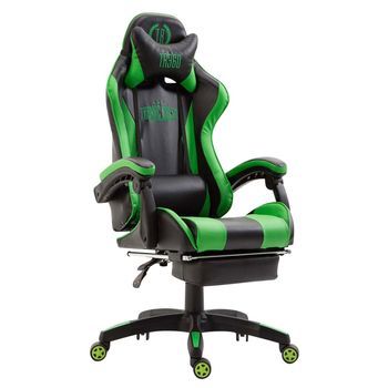 Silla De Oficina Racing Ignite Simil Cuero Negro/verde 58x66x121 Cm Clp