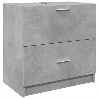 Mueble De Almacenaje | Armario De Lavabo Madera Ingeniería Gris Hormigón 59x37x59 Cm
