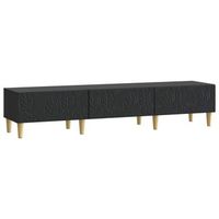 mueble de tv 147 x 345 x 30 cm negro madera de ingenieria vidaxl