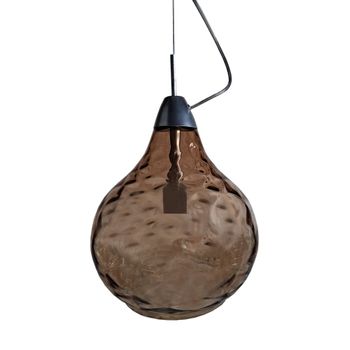Lámpara de suspensión vidrio ambre D30 cm
