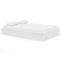 cama matrimonial  cama para adulto  estructura de cama madera maciza blanca 140x200 cm
