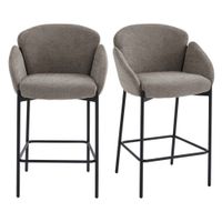 silla de bar de tela marrone x2