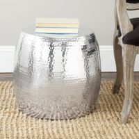 taburete en aluminio pulido plata