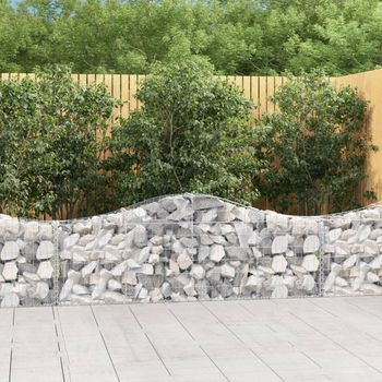 Cesta De Gaviones | Gavión Para Piedras | Gavión Decorativo Forma Arco Hierro Galvanizado 200x30x60/80 Cm Cfw851092