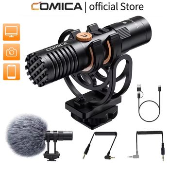 Micrófono de Escopeta Cardioide COMICA VM10 PRO para Cámara con Soporte Antivibraciones para Android, iPhone, Cámaras DSLR, GoPro, DJI Action 3