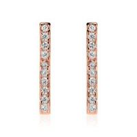 pendientes de plata 925 chapada en oro rosa con circonita cubica